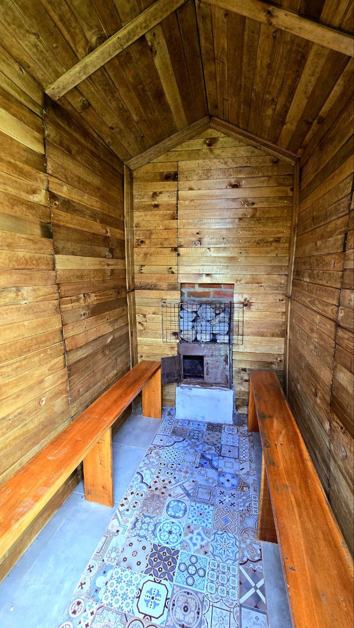 Sauna de leña en Gaia Origen